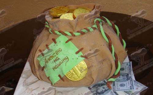 Торт Мешок с деньгами, Элит Торт, торты на заказ, Симферополь
