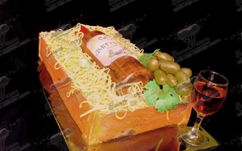 Торт Ящик с бутылкой вина, Элит Торт, торты на заказ, Симферополь