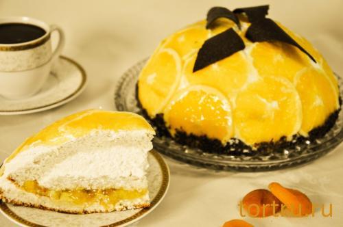 Торт "Творожно-апельсиновый", На блюдечке, Зеленоград