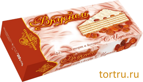 Торт Вафельный "В йогурте с изюмом", кондитерская фабрика Азбука Шоколада, Москва