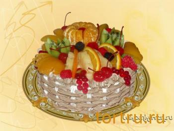 Торт "Корзина с фруктами", кондитерский цех Лакомка, Рязань