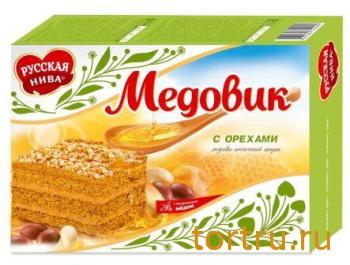 Торт "Медовик" с орехами, Русская Нива