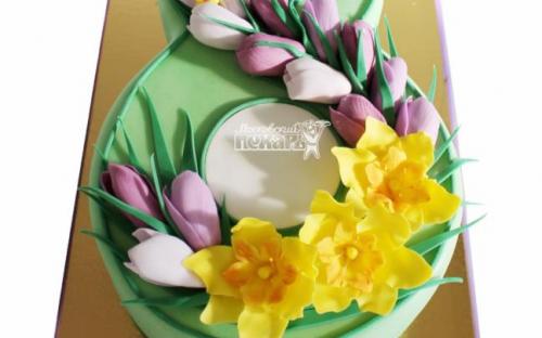3D торт на 8 марта, торты на заказ Московский пекарь