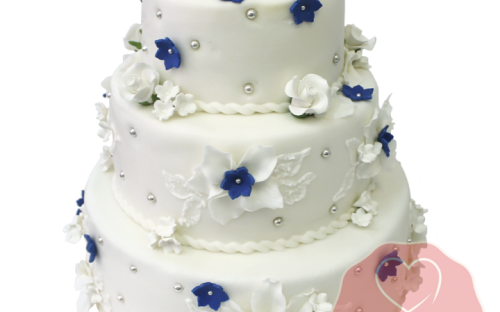 Свадебный Торт белый с цветами на заказ, Кондитерская фабрика Любава