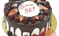 Торт с ягодами шоколадный на день рождения на заказ, Кондитерская фабрика Любава