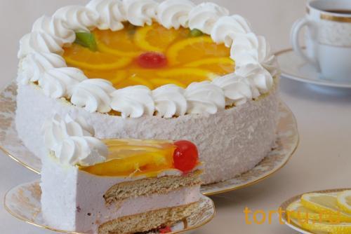 Как приготовить фруктово-бисквитный торт в домашних условиях